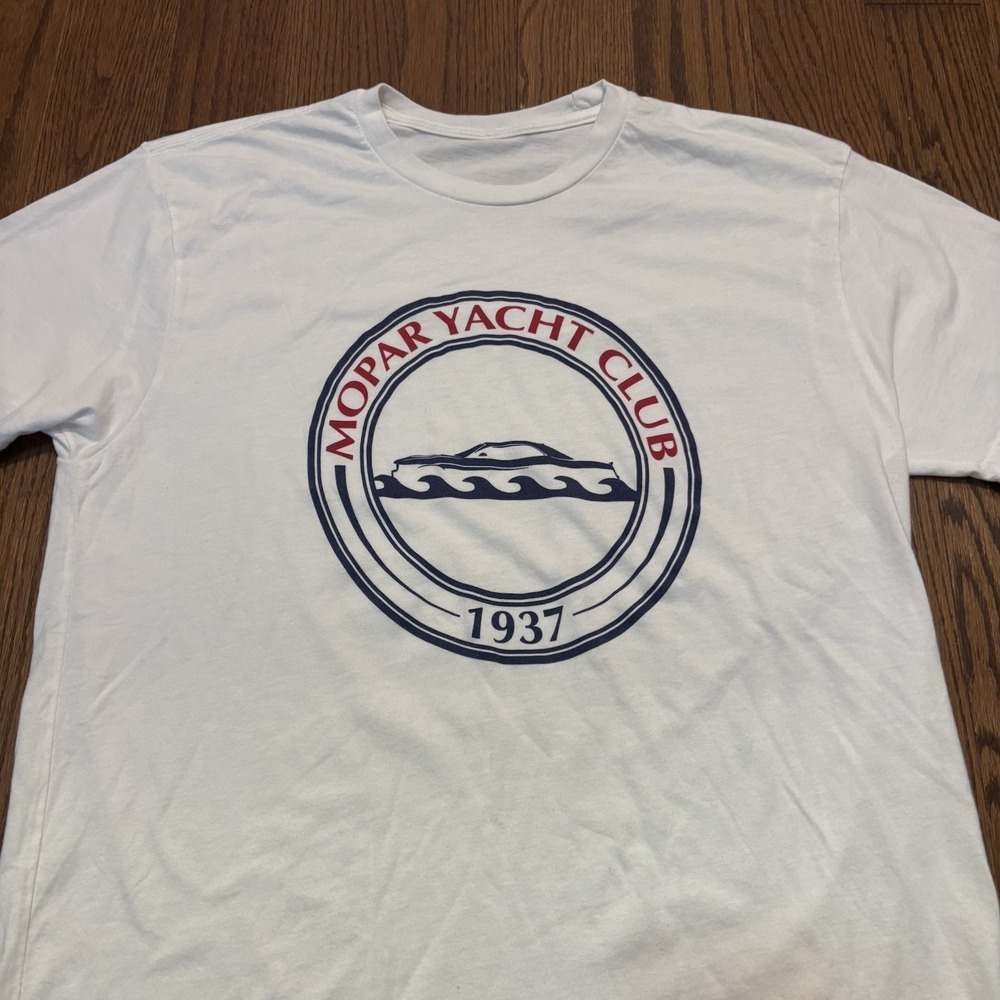 Vintage Mopar Yacht Club T Shirt Men's Large Jdm Racing Car Meet White Tee